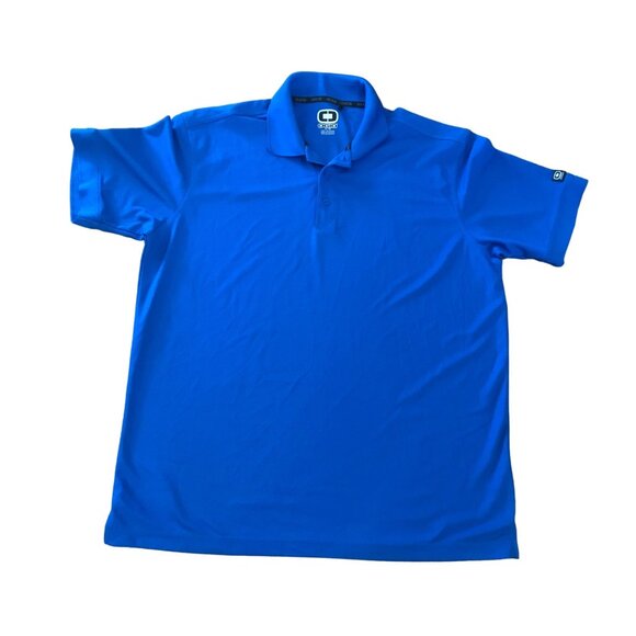 Ogio Polo XL Blue Performance Shirt BELL on Sleeve Golf Breathable Lightweight - Picture 1 of 8